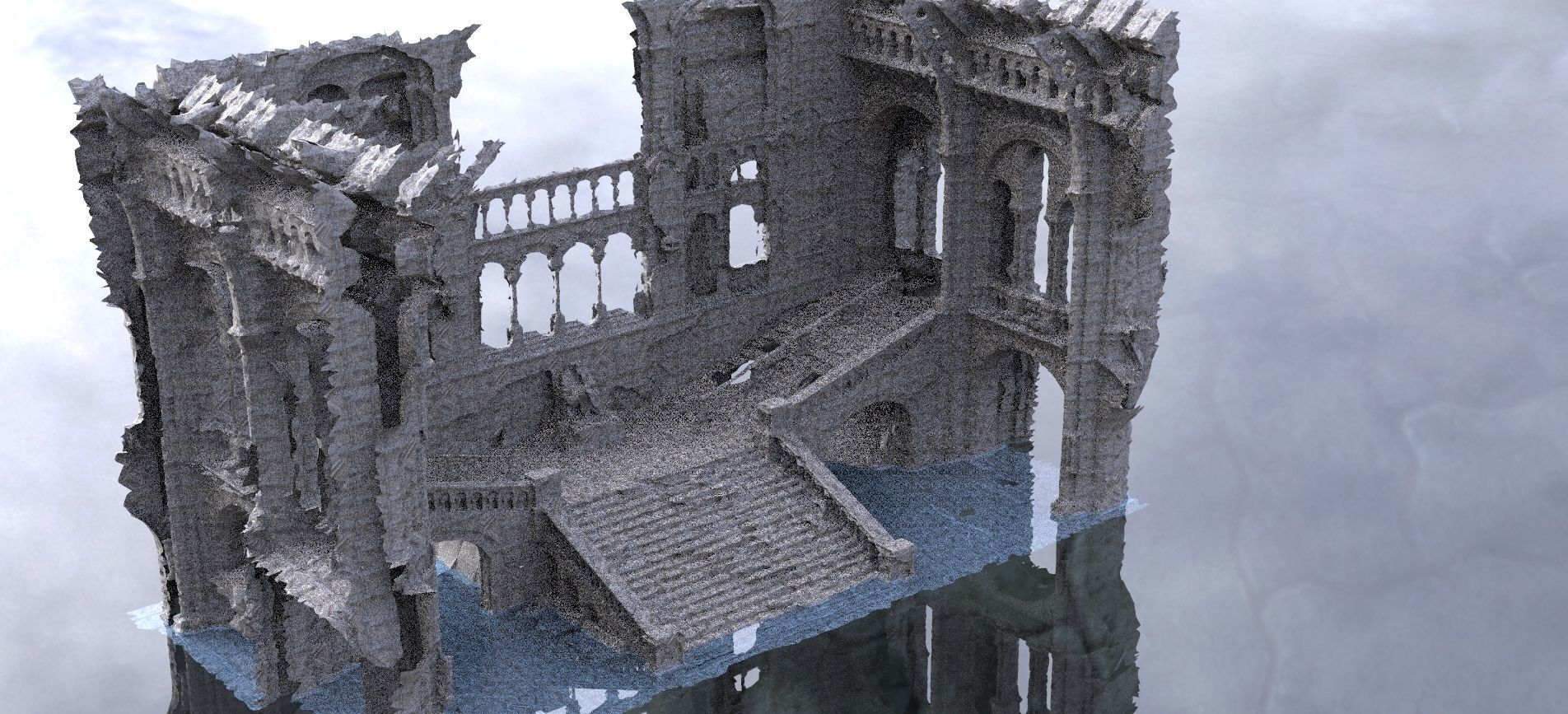 Cthulhu Cult halls 10 models Kit bash 3D 3D model_4