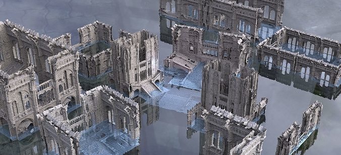 Cthulhu Cult halls 10 models Kit bash 3D 3D model