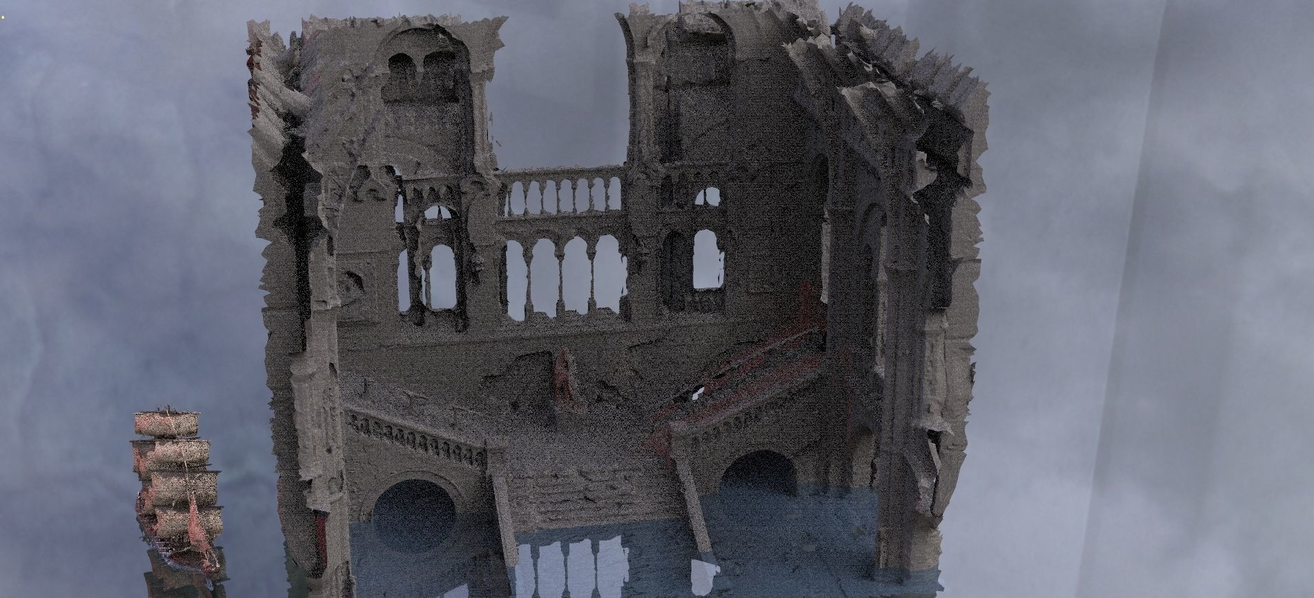 Cthulhu Cult halls 10 models Kit bash 3D 3D model_3