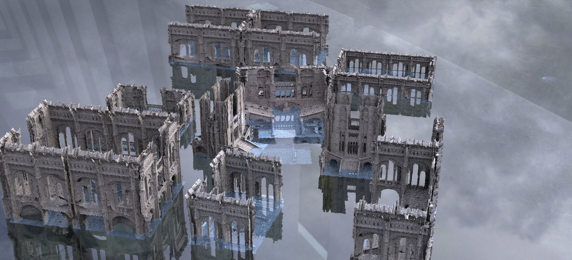 Cthulhu Cult halls 10 models Kit bash 3D 3D model_1