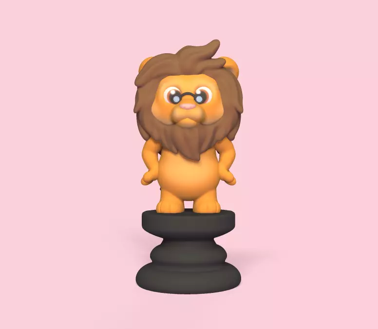 Alice Chess - Side B - Knight - Lion 3D print model_0