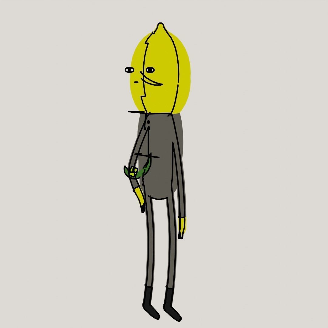 Lineart Lemongrab 3D model_2