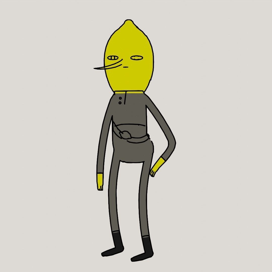 Lineart Lemongrab 3D model_4