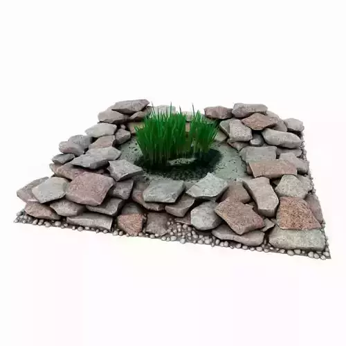 Garden Pond With Stones