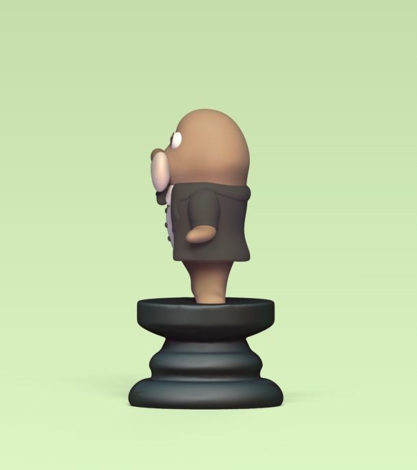 Alice Chess - Side B - Bishop - Walrus 3D print model_2
