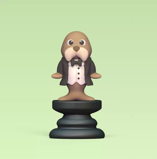 Alice Chess - Side B - Bishop - Walrus 3D print model_0