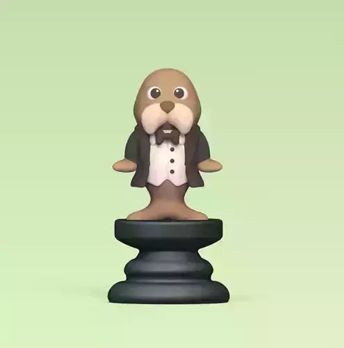 Alice Chess - Side B - Bishop - Walrus 3D print model