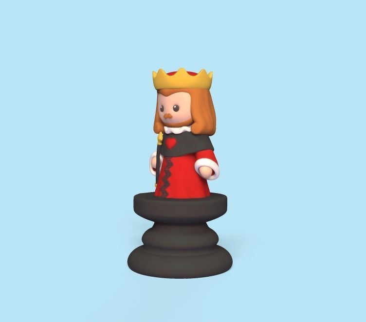 Alice Chess - Side B - King - King of Hearts 3D print model_3