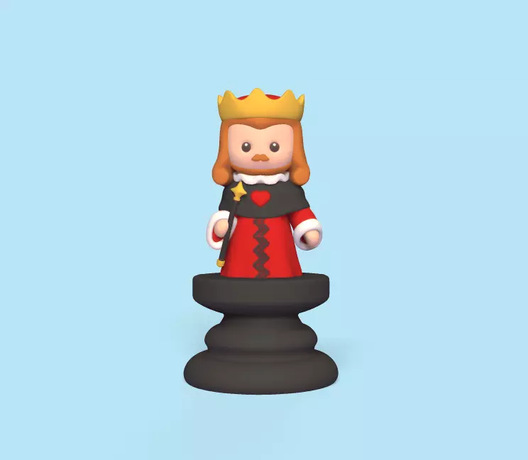 Alice Chess - Side B - King - King of Hearts 3D print model_0