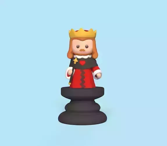 Alice Chess - Side B - King - King of Hearts 3D print model