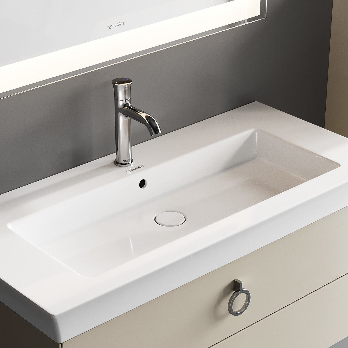 Duravit White Tulip Vanity Unit Set 2 3D model_1