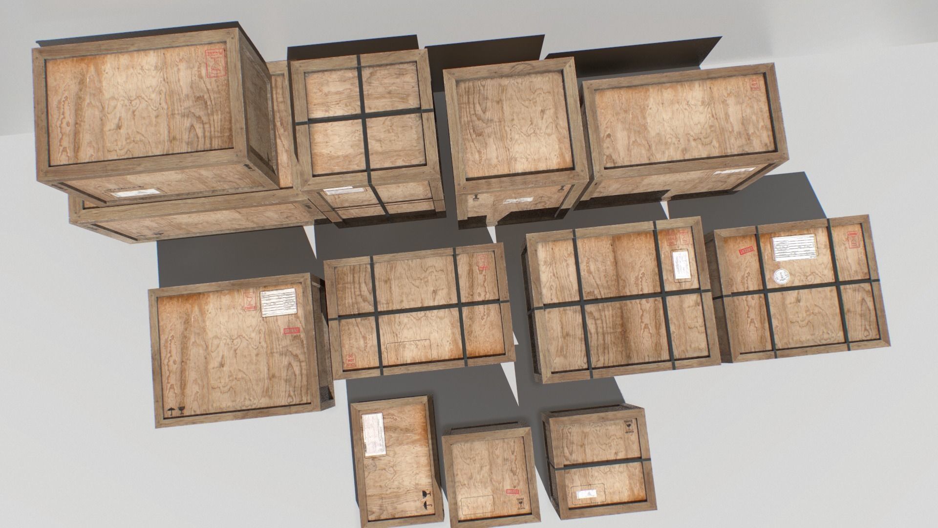 Old Wooden Cargo Crates 4k Low-poly 3D model_8