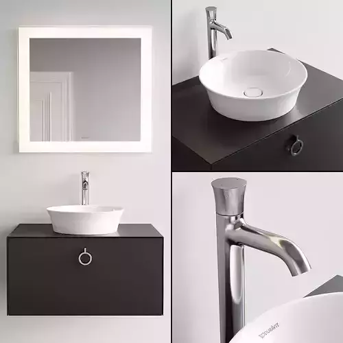 Duravit White Tulip Vanity Unit Set 3 3D model