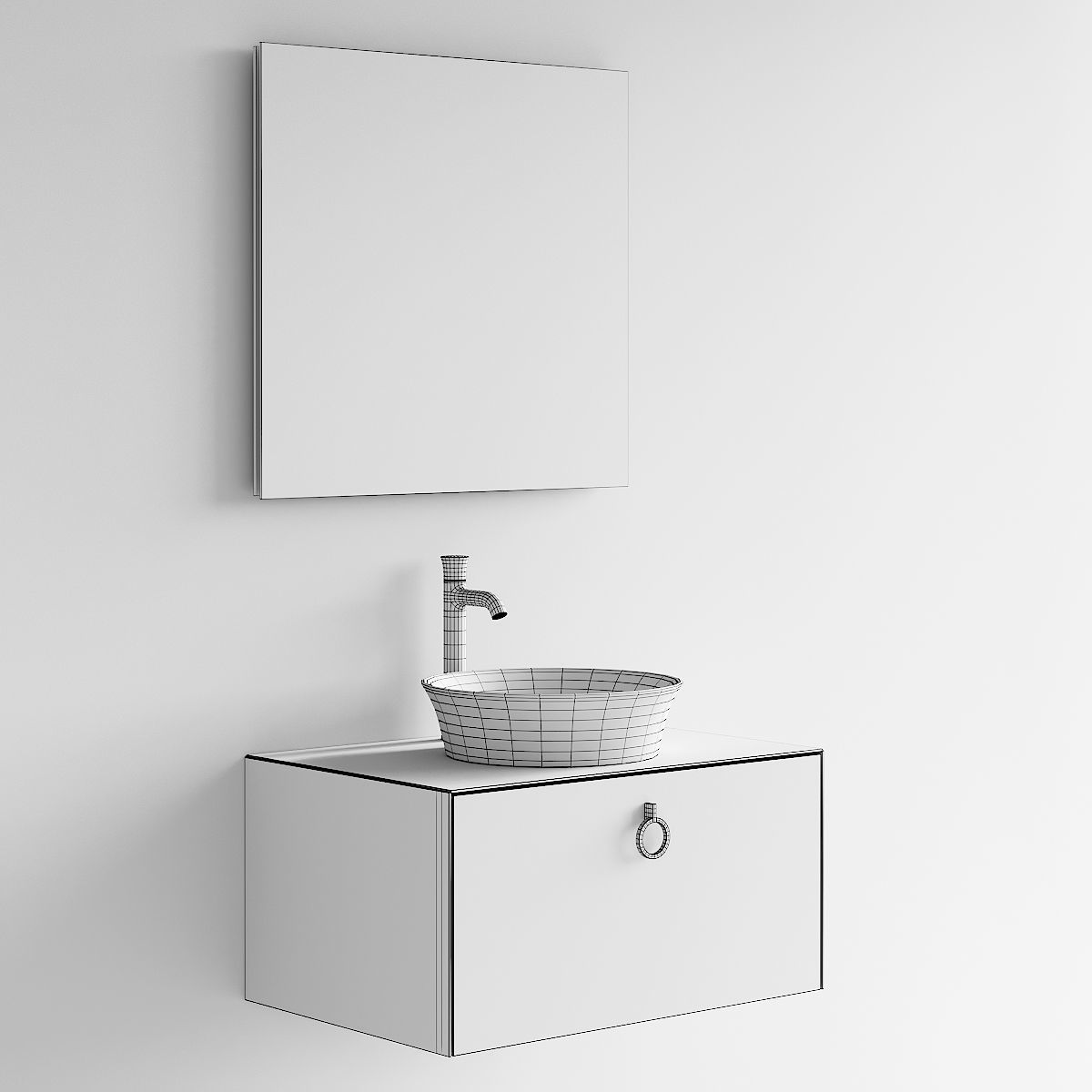 Duravit White Tulip Vanity Unit Set 3 3D model_4