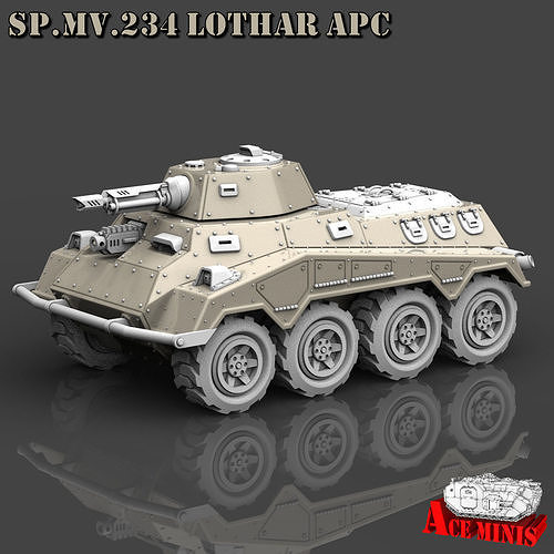 SPMV 234 LOTHAR APC AFV SPM MRL SPAAG 3D print model