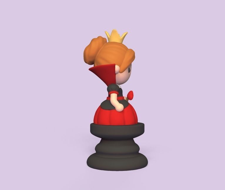 Alice Chess - Side B - Queen - Queen of Hearts 3D print model_1