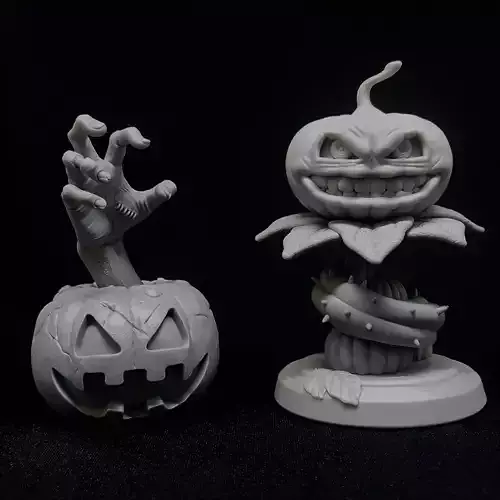  Halloween STL PACK CARNIVOROUS AND ZOMBIE PUMPKIN