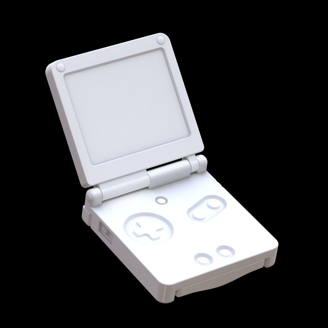 Gameboy Advance SP Kirby Low-poly 3D model_10