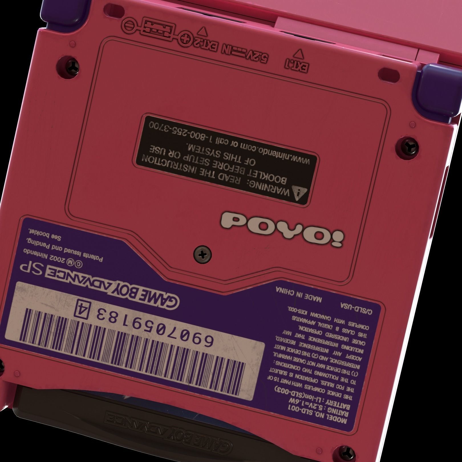 Gameboy Advance SP Kirby Low-poly 3D model_7