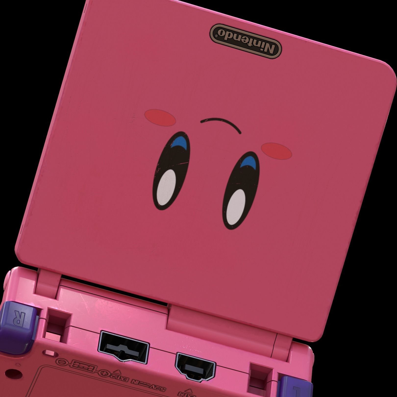 Gameboy Advance SP Kirby Low-poly 3D model_8