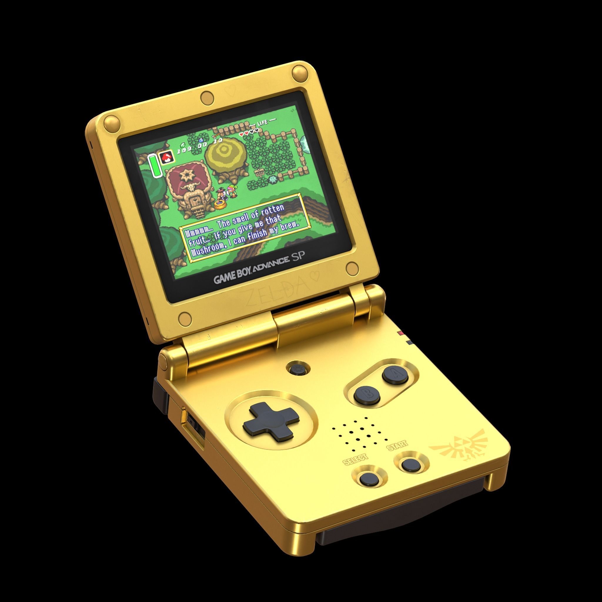 Gameboy Advance SP Zelda Low-poly 3D model_2