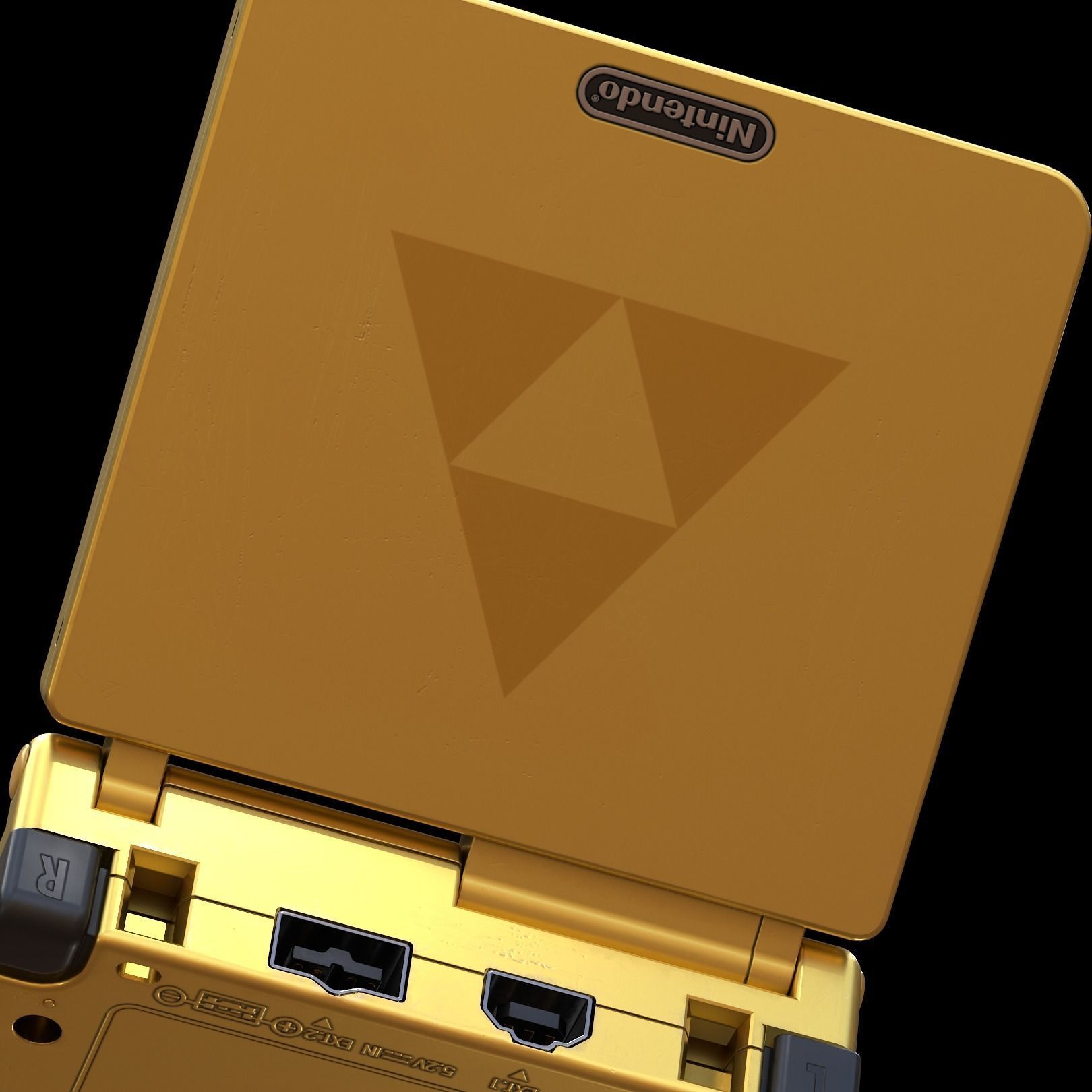 Gameboy Advance SP Zelda Low-poly 3D model_8