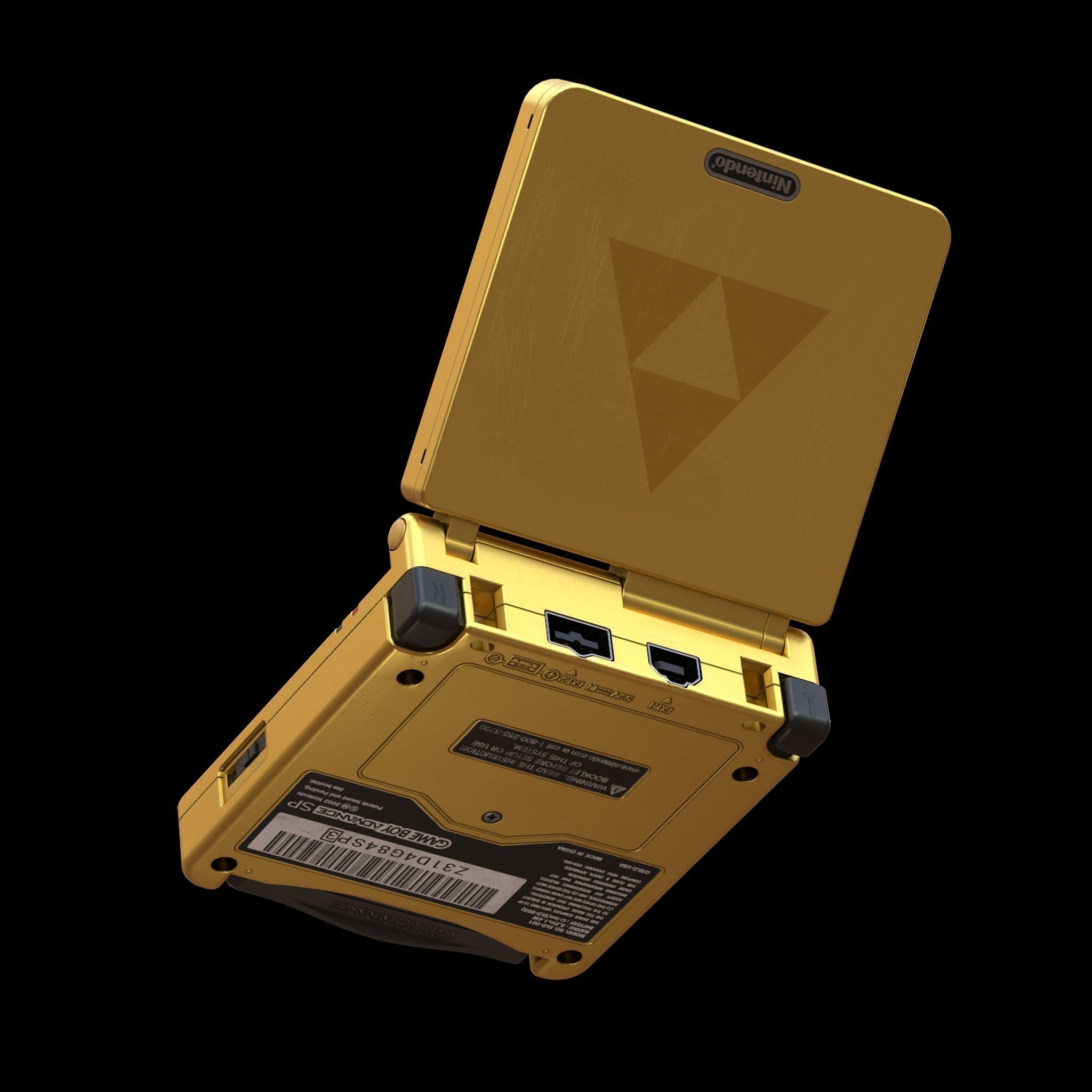 Gameboy Advance SP Zelda Low-poly 3D model_3