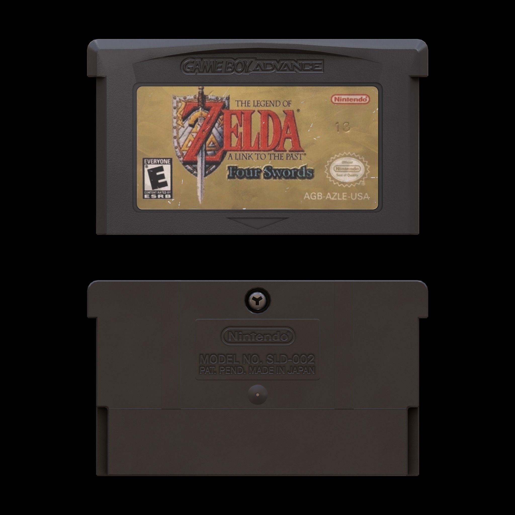Gameboy Advance SP Zelda Low-poly 3D model_9