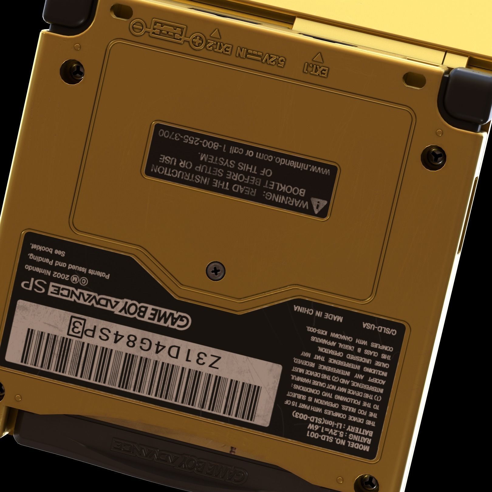 Gameboy Advance SP Zelda Low-poly 3D model_7