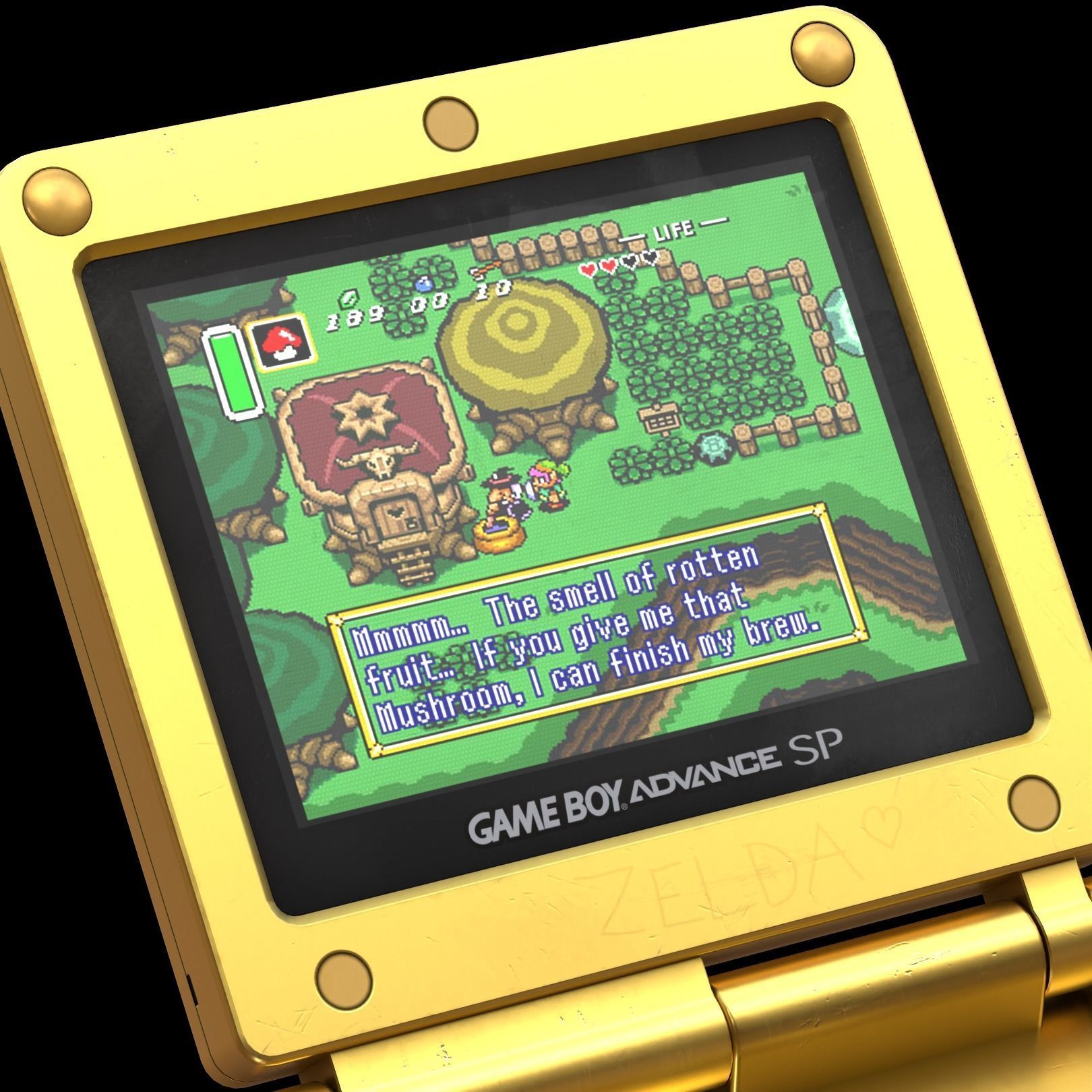 Gameboy Advance SP Zelda Low-poly 3D model_6