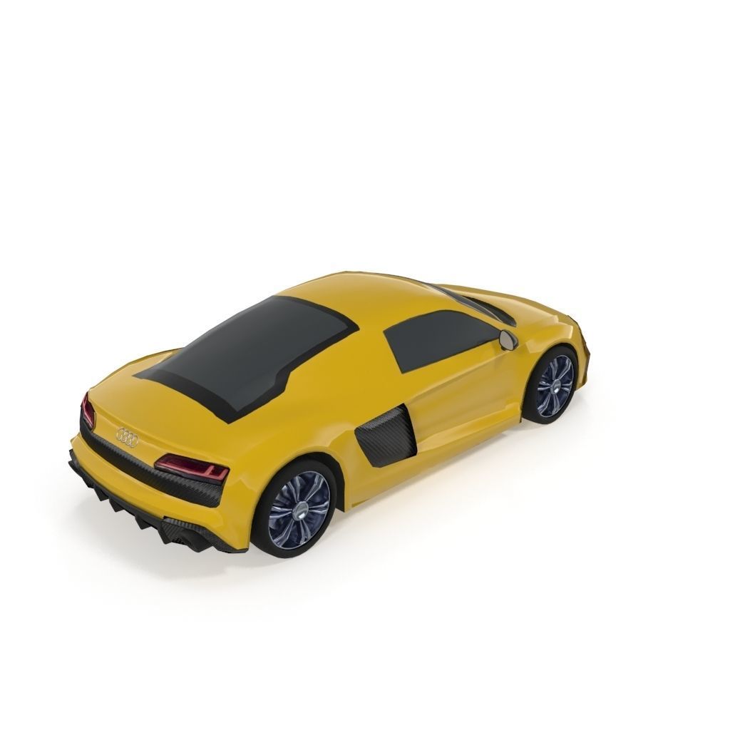 Audi R8 V10 Spyder quattro low poly Low-poly 3D model_2
