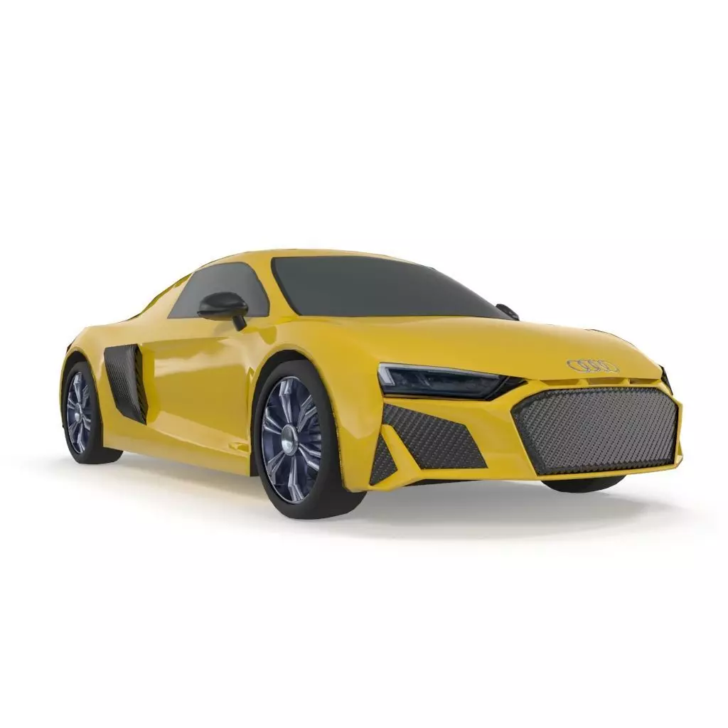 Audi R8 V10 Spyder quattro low poly Low-poly 3D model_0