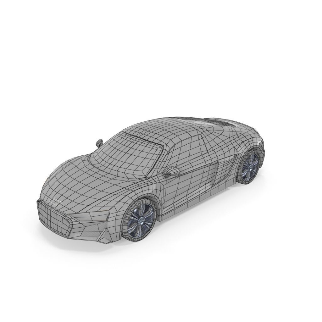 Audi R8 V10 Spyder quattro low poly Low-poly 3D model_3