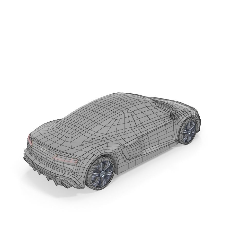 Audi R8 V10 Spyder quattro low poly Low-poly 3D model_4