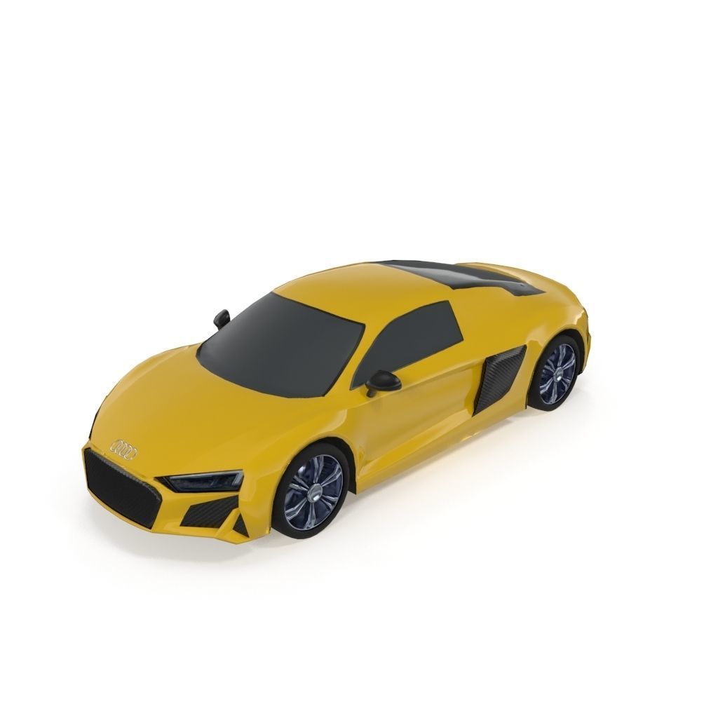 Audi R8 V10 Spyder quattro low poly Low-poly 3D model_1