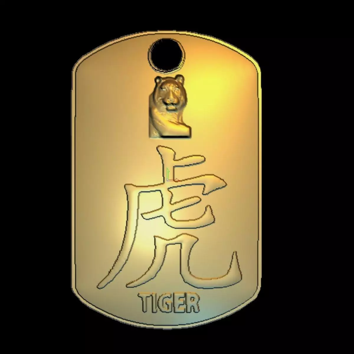 Chinese tiger zodiac symbol 3D model