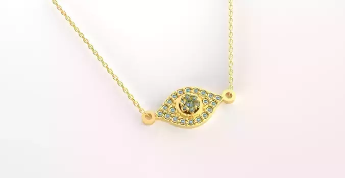 Gold Evil Eye Pendant 