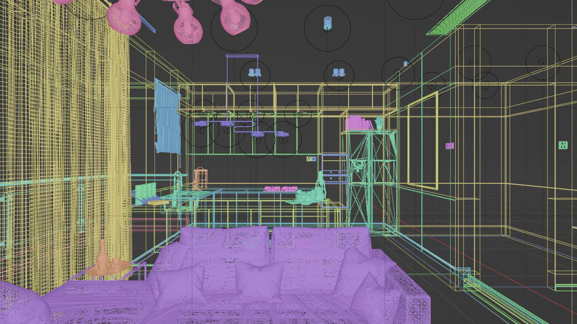 Apartment Studio 64 m2 Blender - Fbx - Obj Low-poly 3D model_9