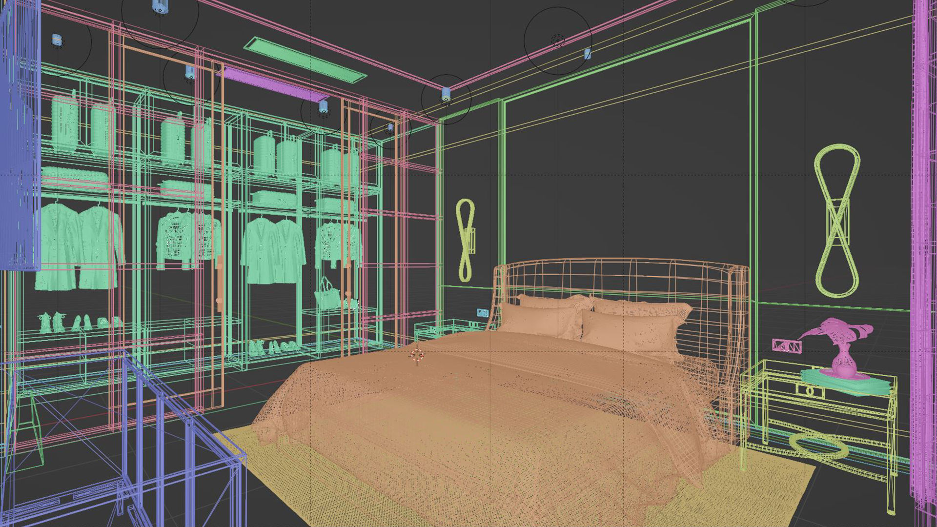 Apartment Studio 64 m2 Blender - Fbx - Obj Low-poly 3D model_8