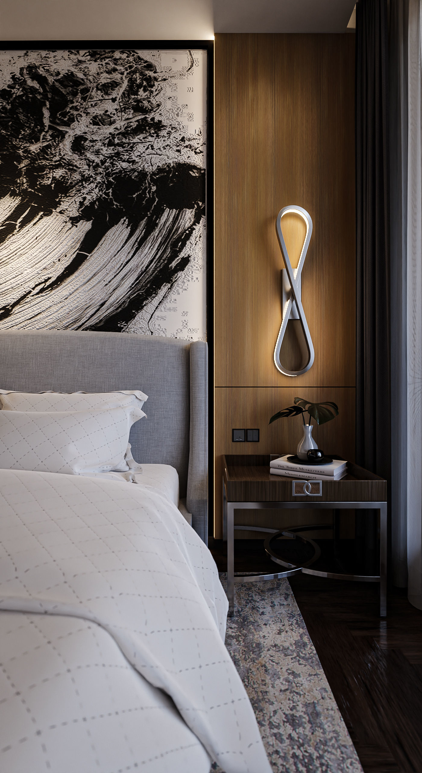 Apartment Studio 64 m2 Blender - Fbx - Obj Low-poly 3D model_2