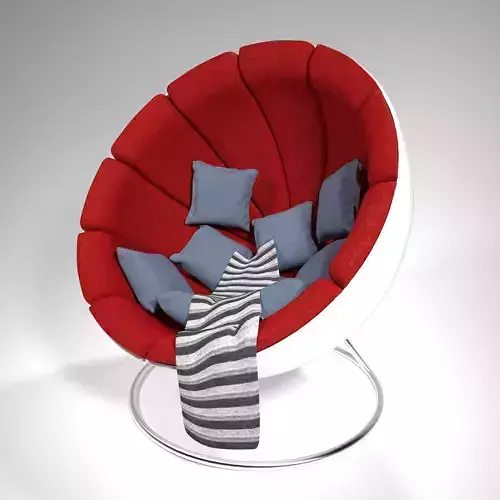 Armchair 3d model chair with pillows