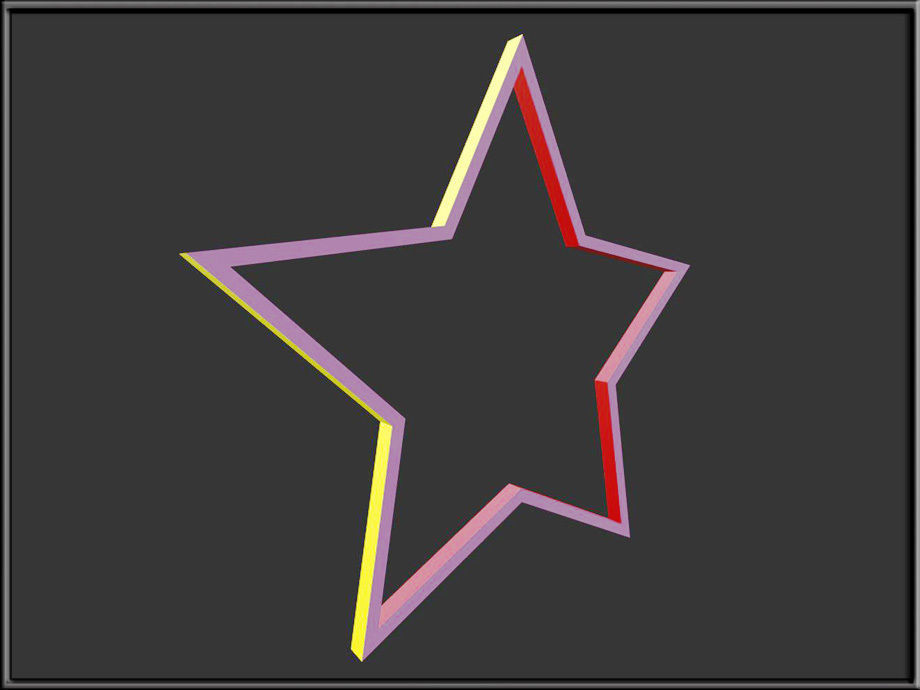 Star Shape Frame Low-poly 3D model_6
