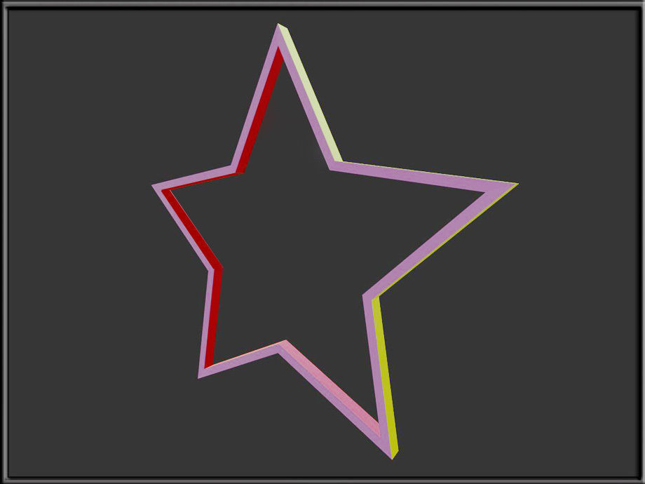 Star Shape Frame Low-poly 3D model_5