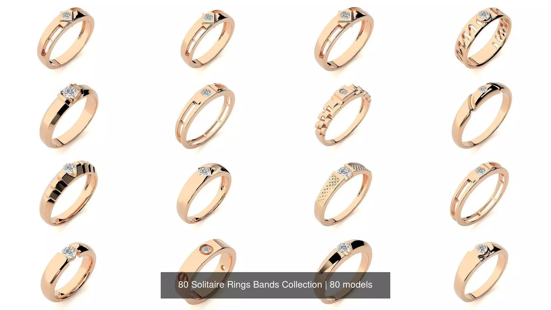 80 Solitaire Rings Bands Collection _0