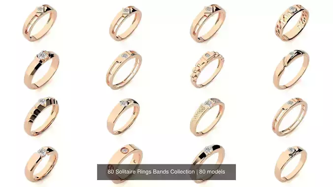80 Solitaire Rings Bands Collection 