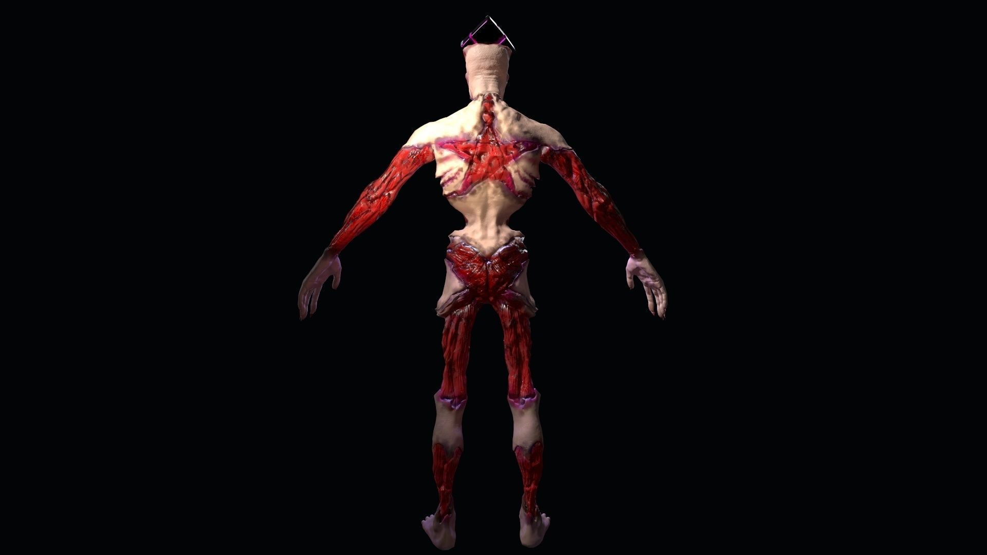 Low poly rigged Monster zombie model Low-poly 3D model_4