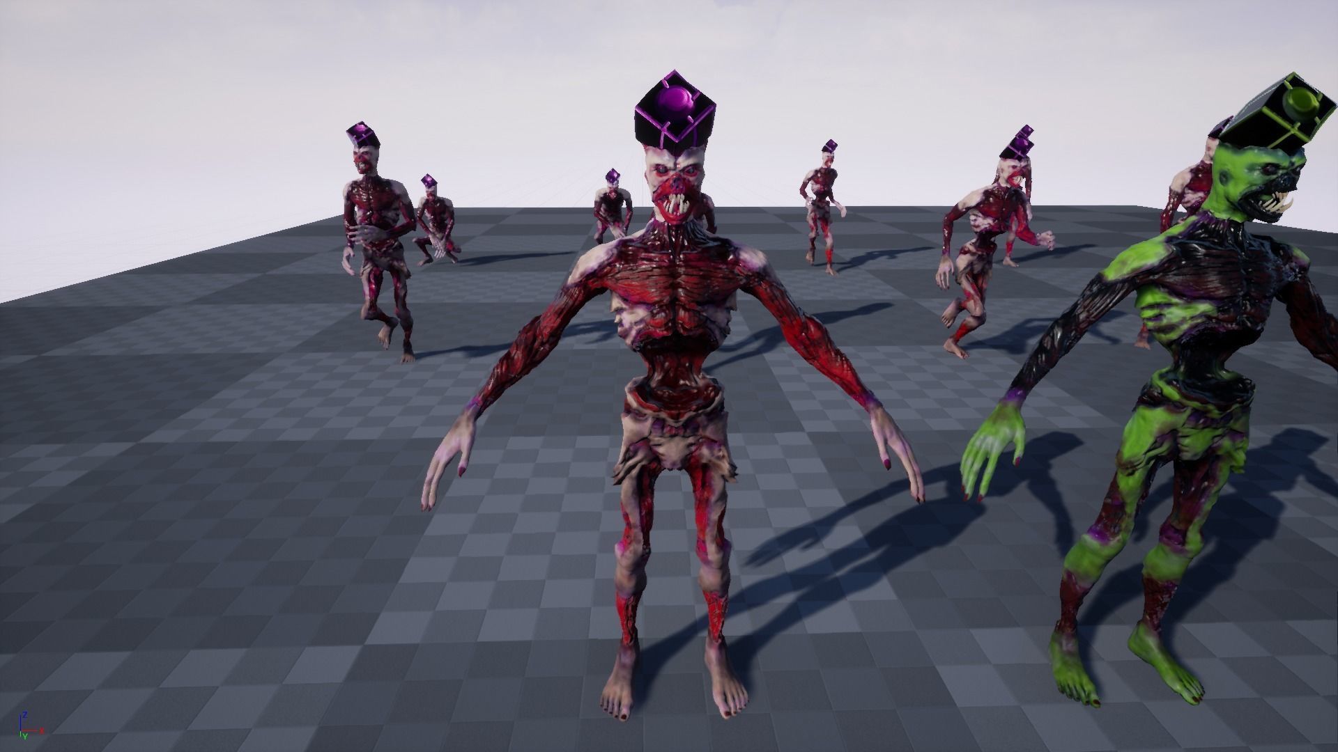 Low poly rigged Monster zombie model Low-poly 3D model_14