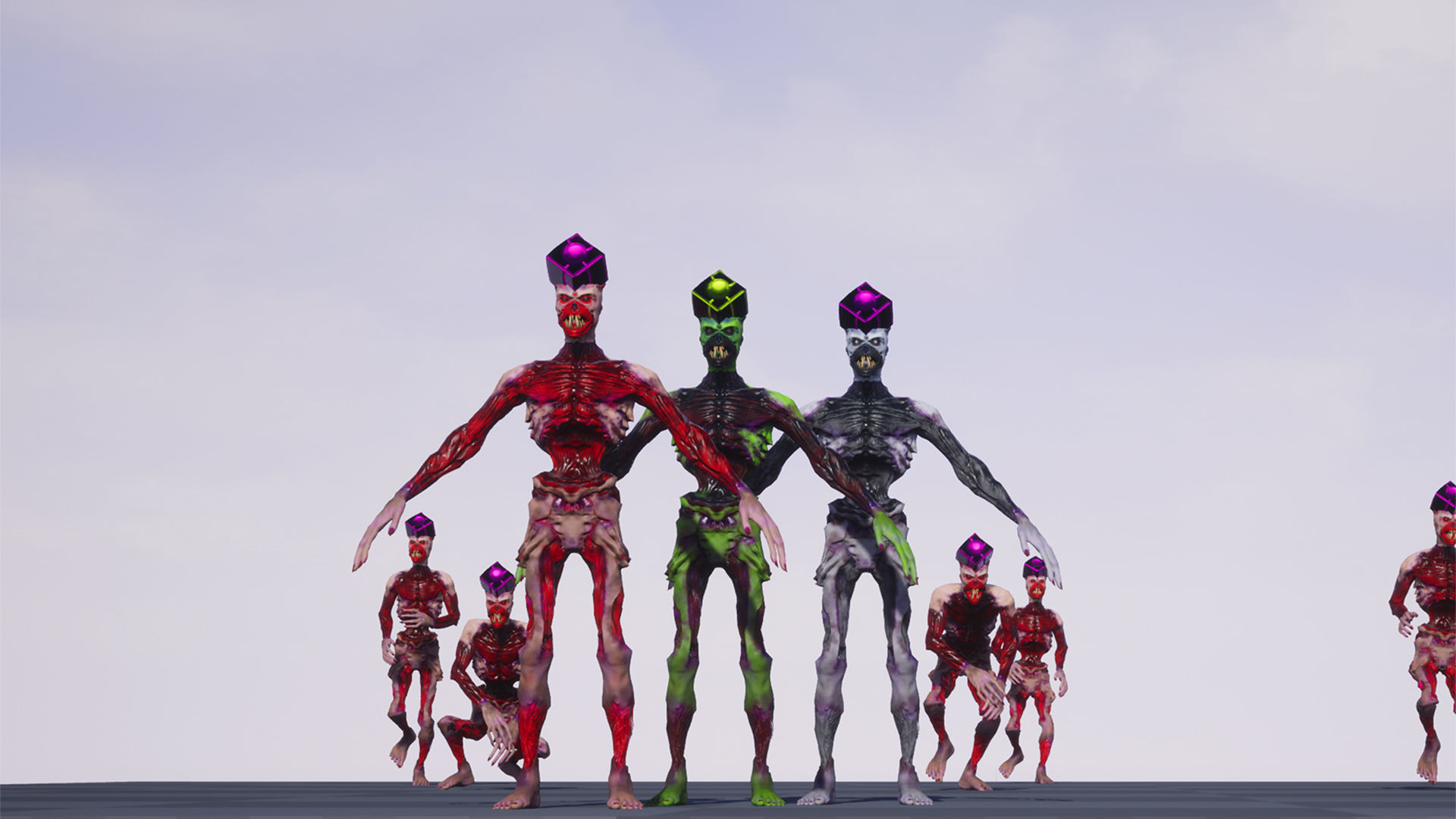 Low poly rigged Monster zombie model Low-poly 3D model_5