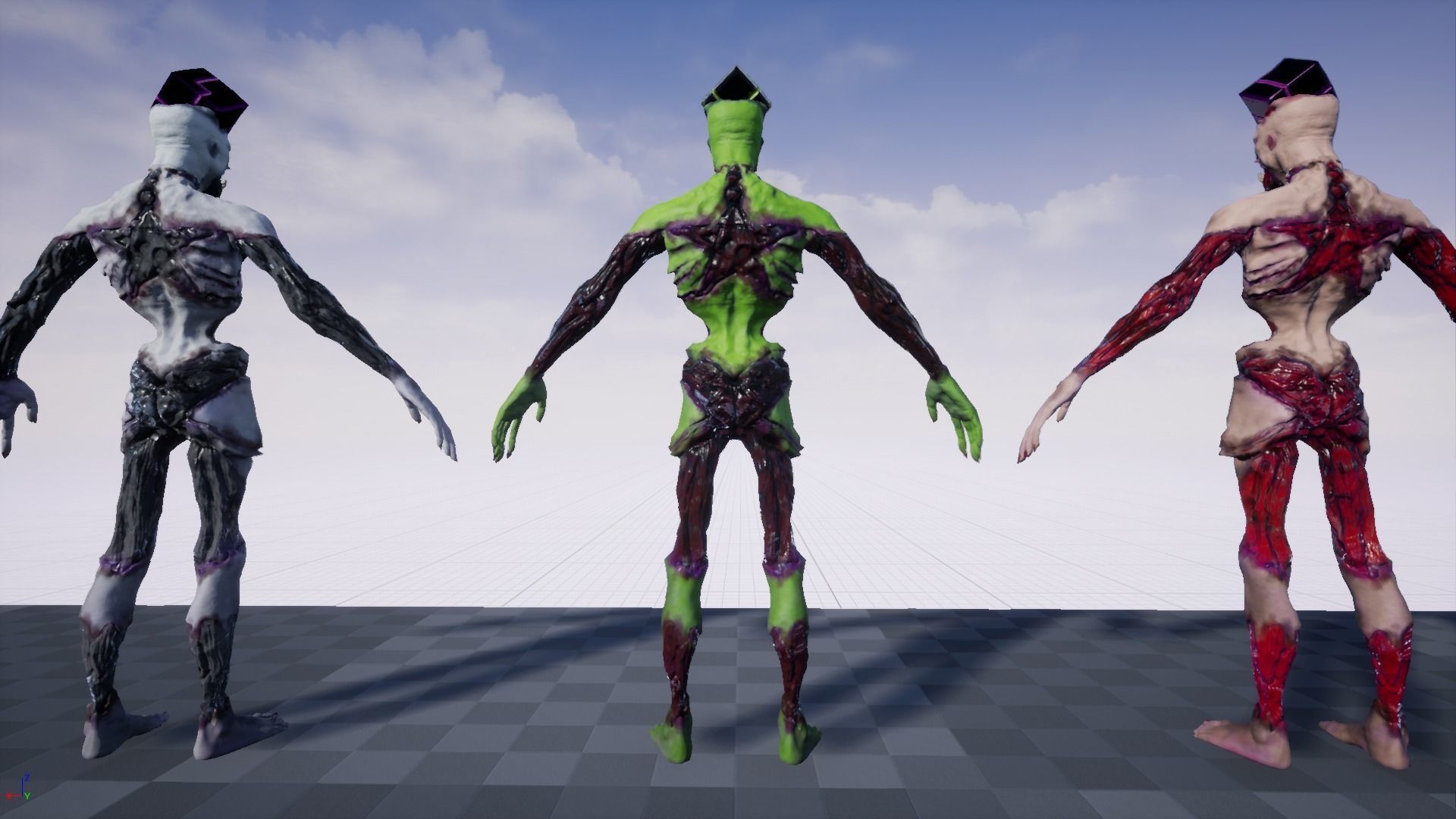 Low poly rigged Monster zombie model Low-poly 3D model_8