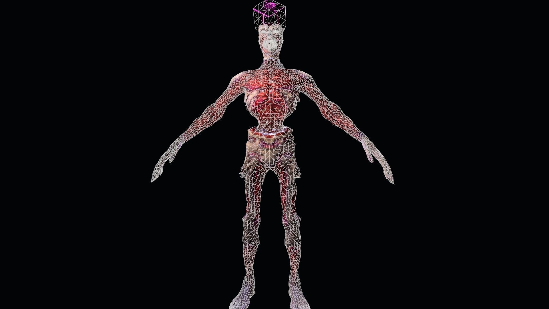 Low poly rigged Monster zombie model Low-poly 3D model_17